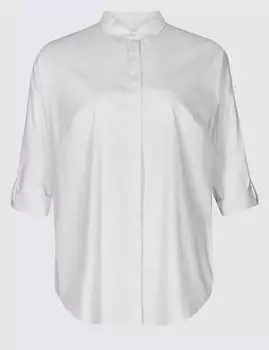 Рубашка женская CURVE однотонная с длинным рукавом