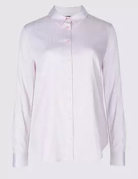 Рубашка женская в тонкую полоску с длинным рукавом