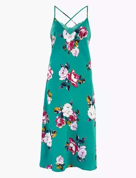 Сатиновая сорочка с кружевной отделкой