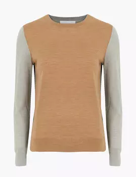 Шерстяной джемпер колор блок