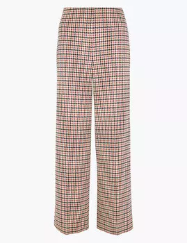 Широкие брюки в клетку длиной 7/8