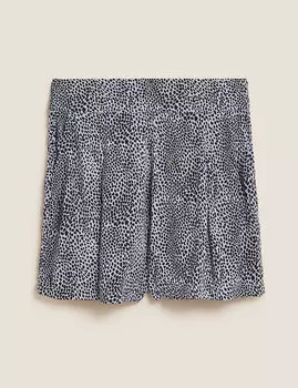 Шорты с высокой талией и животным принтом