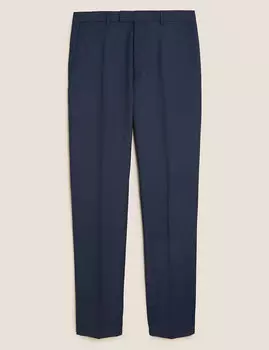 Синие текстурированные узкие брюки