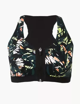 Спортивный бюстгальтер с полноразмерной чашкой A-E на молнии спереди для нагрузок высокой степени интенсивности