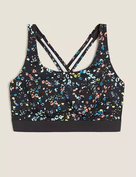 Спортивный бюстгальтер средней плотности с животным принтом