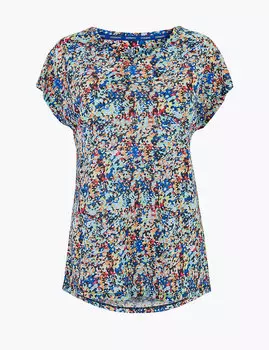 Спортивный топ с коротким рукавом с принтом