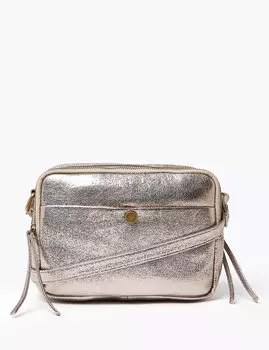 Сумка кросс боди с металлическим эффектом