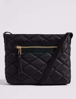 Сумка кросс боди стеганая с карманом на замке