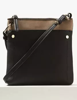 Сумка с ремнем через плечо из искусственной кожи с передним карманом