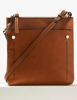 Сумка с ремнем через плечо из искусственной кожи с передним карманом