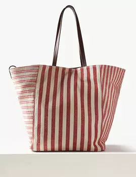 Сумка тоут хлопковая в полоску