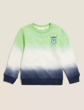 Свитшот из чистого хлопка с принтом Tie Dye