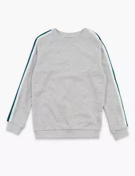 Свитшот с боковыми контрастными полосами на рукавах