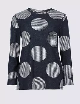 Свитшот с длинным рукавом и круглой горловиной