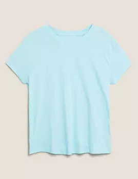 Свободная футболка с короткими рукавами и круглым вырезом