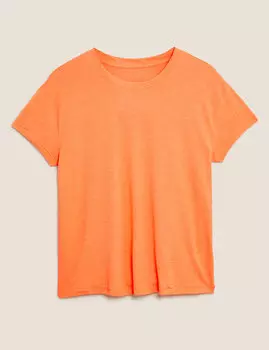 Свободная футболка с короткими рукавами и круглым вырезом