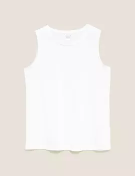 Свободная майка без рукавов с круглым вырезом