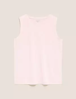 Свободная майка без рукавов с круглым вырезом