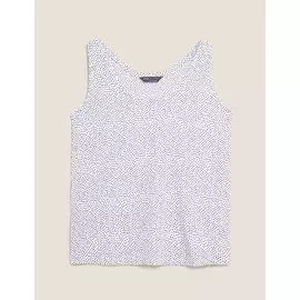 Свободная майка с круглым вырезом и принтом, Marks&amp;Spencer