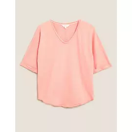 Свободная толстовка из чистого хлопка с овальным вырезом, Marks&amp;Spencer