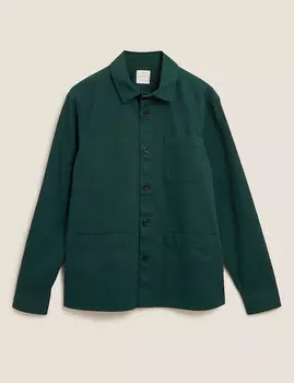 Свободная верхняя рубашка из чистого хлопка