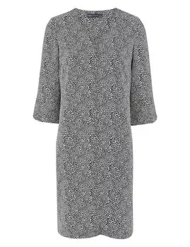 Свободное платье с V-образным вырезом и принтом животных