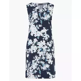 Свободное платье-шифт из льна с цветочным принтом без рукавов, Marks&amp;Spencer