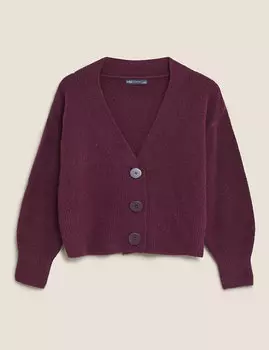 Свободный кардиган из хлопка с V-образным вырезом