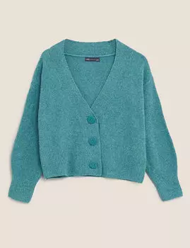 Свободный кардиган из хлопка с V-образным вырезом