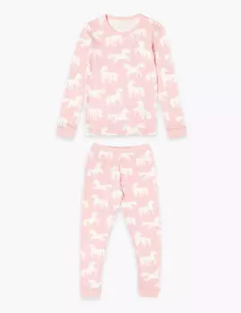 Термокомплект для девочки с принтом "скачущие единороги"