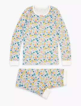 Термокомплект с цветочным принтом в мелкий цветочек