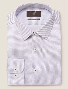 Текстурированная приталенная рубашка с отделкой Easy Iron