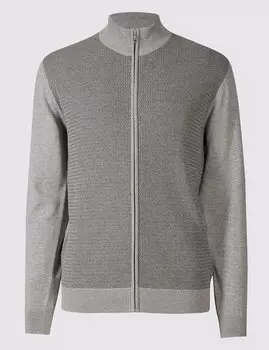 Текстурированный кардиган из 100% хлопка