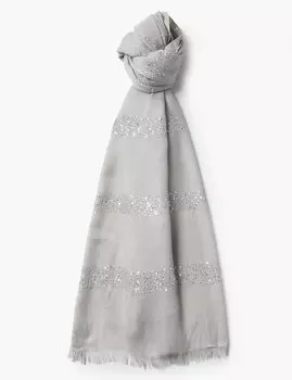 Текстурированный шарф с пайетками