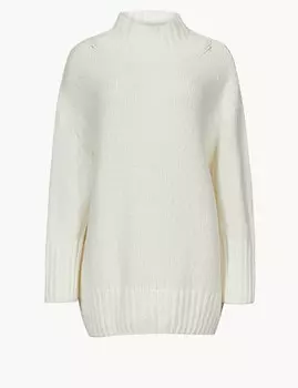 Текстурированный удлиненный джемпер с длинным рукавом