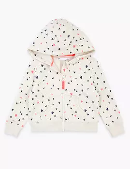 Толстовка на молнии с принтом "сердце"