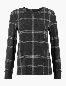 Толстовка прямого кроя в клетку