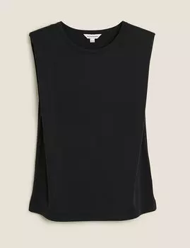 Топ без рукавов из модала с подкладкой на плечо