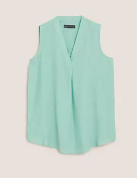 Топ без рукавов с V-образной горловиной