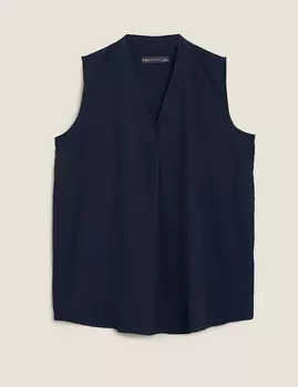 Топ без рукавов с V-образной горловиной