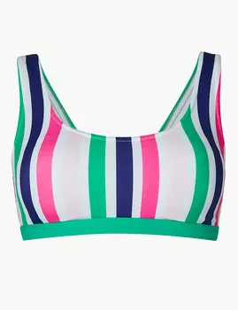 Топ-бикини в полоску с круглой горловиной