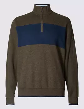 Топ из 100% хлопка с высоким воротом