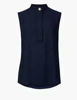 Топ навыпуск без рукавов с высокой горловиной