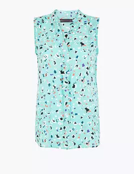 Топ навыпуск с абстрактным принтом