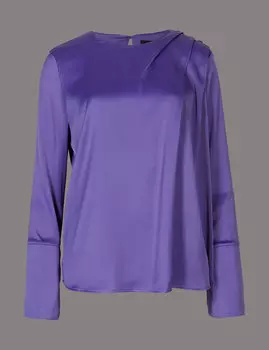 Топ навыпуск с драпировкой на плече