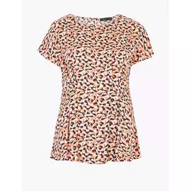 Топ навыпуск с плиссировкой на талии и геометрическим принтом, Marks&amp;Spencer