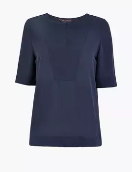 Топ навыпуск с вставкой на груди