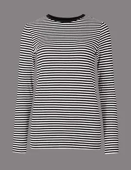 Топ полосатый с длинным рукавом из органического хлопка