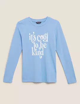 Топ прямого кроя из чистого хлопка со слоганом