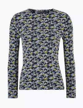 Топ с цветочным принтом из чистого хлопка